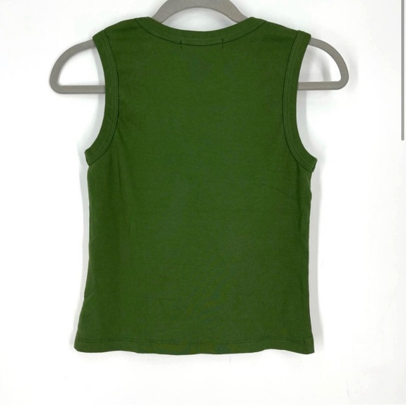 DAYDREAMER Johnny Cash Ring of Fire Shrunken Tank Garden Green Small Large - Picture 3 of 7